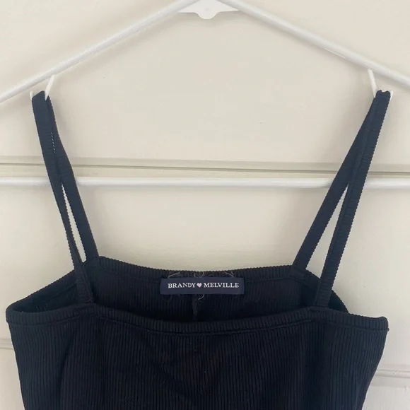 Brandy Melville | Black Square Neck Strappy Bodysuit | Great Condition - Picture 3 of 5